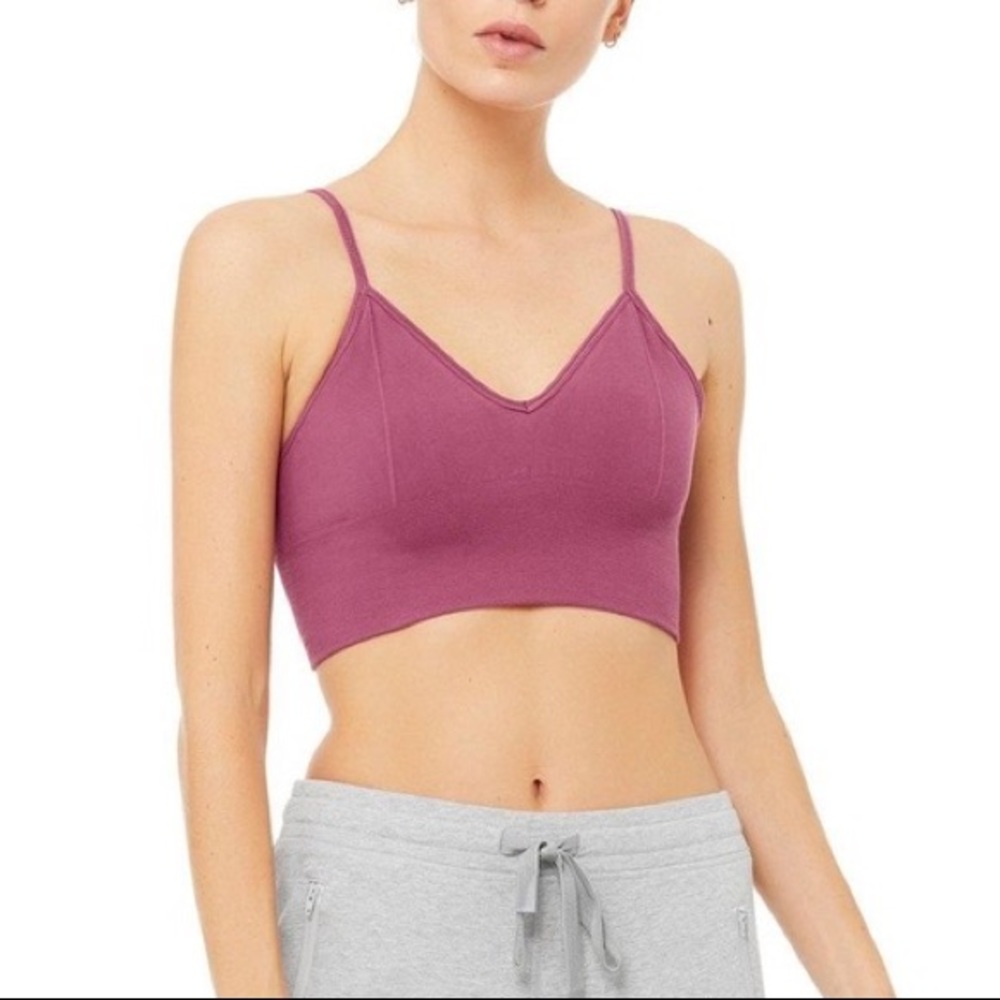 alo yoga delight bralette in dragonfruit